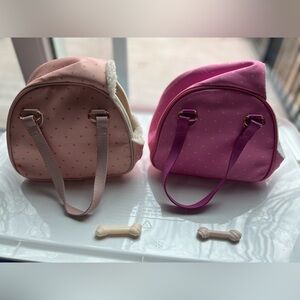 OG Our Generation Doll Pet Dog Cat
Carrier Travel Kennel Set of 2 Pink Hearts
